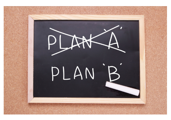 A chalk board with the words Plan A and Plan B. 